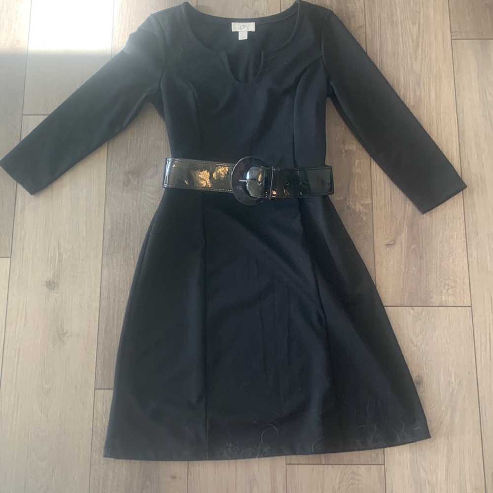 Belted Black Dress